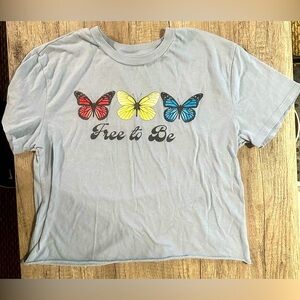 Mighty Fine Free to Be Butterfly Tee Size Medium